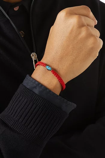 String Evil Eye Bracelet in Sterling Silver