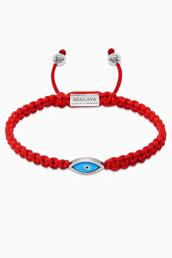 String Evil Eye Bracelet in Sterling Silver
