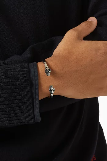 Skull Bangle in Stainless Steel