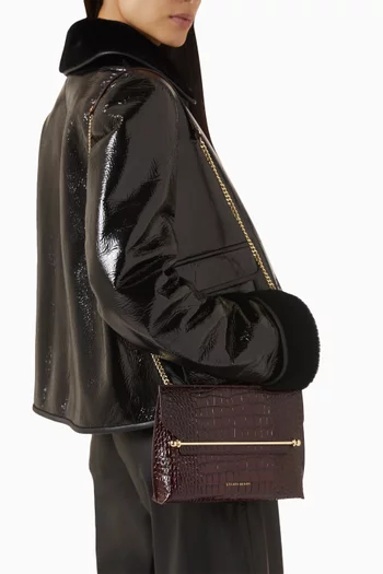 Stylist Crossbody Bag in Croc-embossed Leather