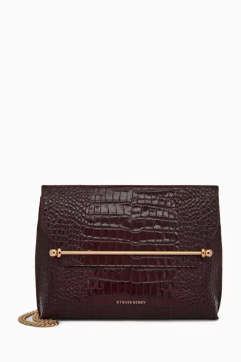 Stylist Crossbody Bag in Croc-embossed Leather