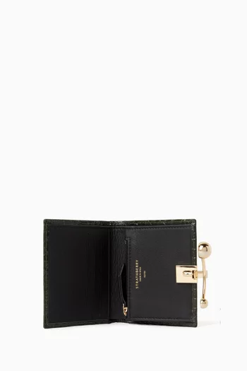 Crescent Wallet in Croc-Embossed Leather