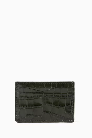 Cardholder in Croc-Embossed Calf Leather