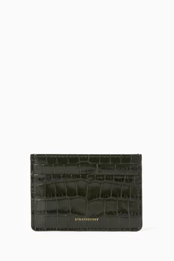 Cardholder in Croc-Embossed Calf Leather