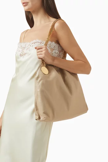 Medium Falabella Drawstring Bag in Shaggy Deer Fabric