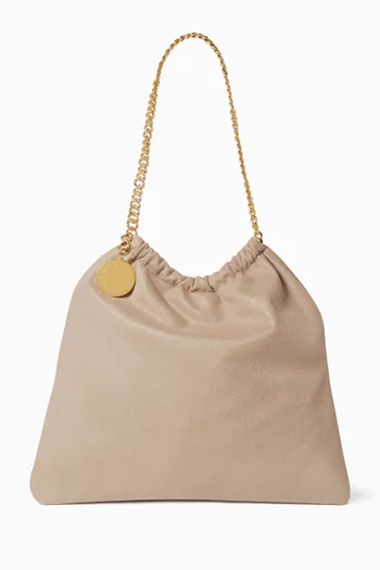 Medium Falabella Drawstring Bag in Shaggy Deer Fabric