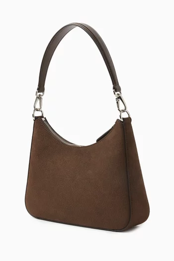 حقيبة كروس بيد علوية وشعار الماركة شمواه صناعي