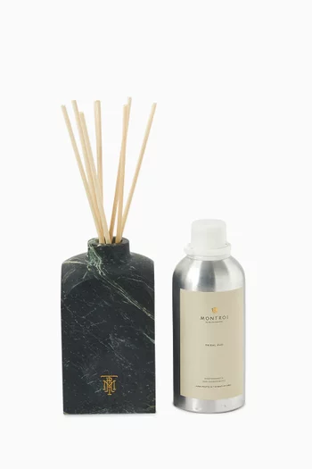 Tribal Oud Square Travertine Marble Reed Diffuser Set, 500ml
