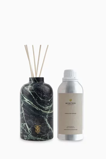 Himalayan Orchid Round Mughal Jade Reed Diffuser Set, 500ml