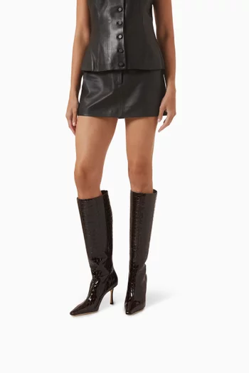 Agathe 85 Knee-high Boots in Leather