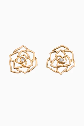 Rose Diamond Earrings in 18kt Rose Gold