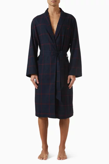 Check Robe in Cotton-blend