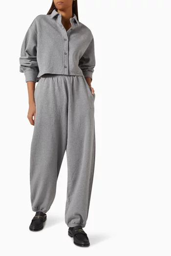 Elastic-waist Sweatpants in Cotton Terry
