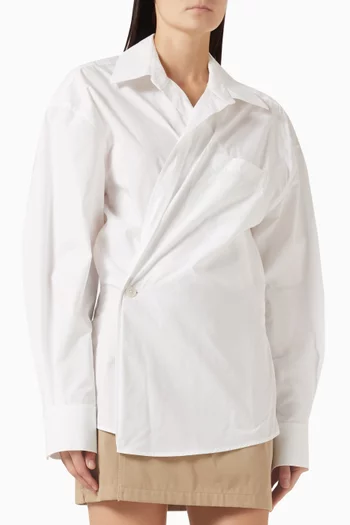 فستان قصير بتصميم ملفوف قطن