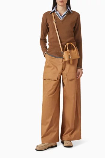 Wide-leg Cargo Pants in Cotton