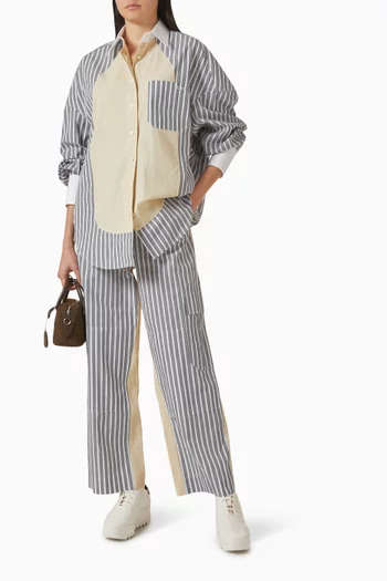 Mixed Striped Oversized Shirt
