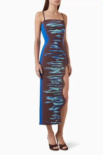 فستان أيريس طويل بلا أكمام