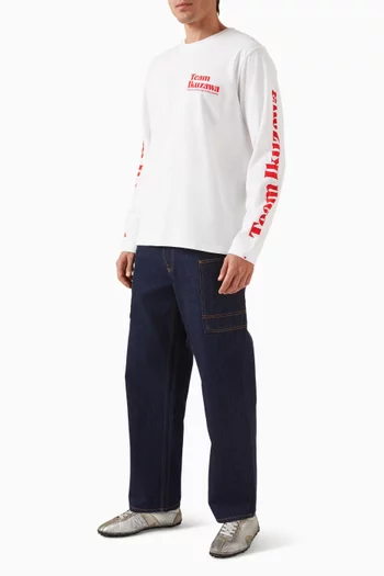 تي شيرت بشعار الماركة قطن جيرسيه عضوي