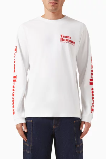 تي شيرت بشعار الماركة قطن جيرسيه عضوي