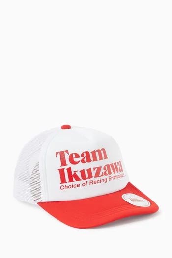 كاب بيسبول مستوحى من ملابس فرق تصليح سيارات السباق قماش شبكي