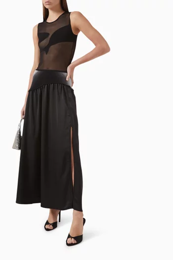 بلوزة أوسكار شفافة بلا أكمام