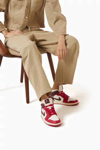 Air Jordan 1 Mid Sneakers in Leather