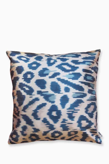 Ikat-printed Cushion in Silk