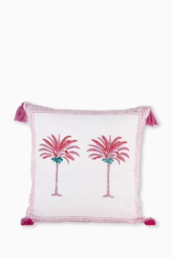 Topical Hand-printed Cushion in Cotton