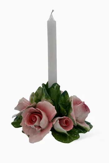 شمعدان بتصميم زهور الهايدرنجا خزف