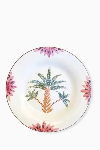 صينية بنقشة أشجار نخيل خزف