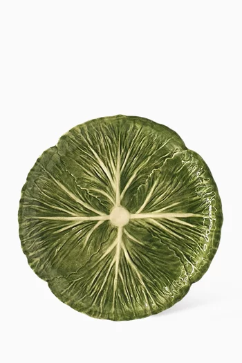 طبق سلطة بتصميم نبات الهندباء خزف بطلاء يدوي