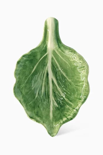 طبق صغير بتصميم ورق شجر خزف