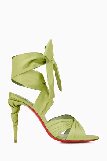 صندل أفابولا بأربطة وكعب 100 مم حرير تفتا