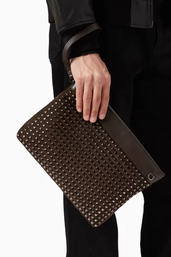 Funky Spikes Pouch in Leather