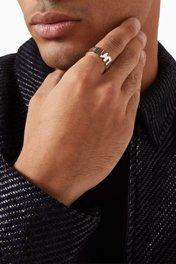 Arabic Letter "Kayan" Ring in Sterling Silver