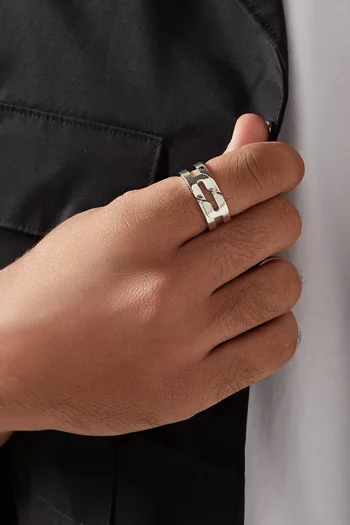 Arabic Letter "Ein" Ring in Sterling Silver