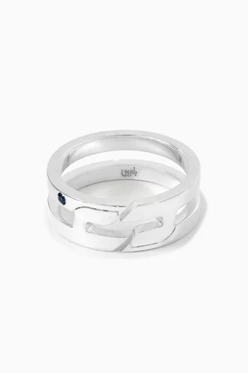 Arabic Letter "Ein" Ring in Sterling Silver