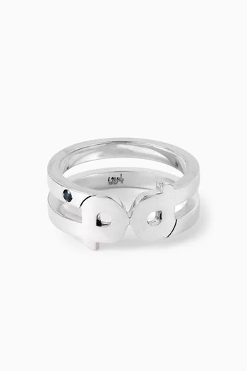 Arabic Letter "Meem" Ring in Sterling Silver