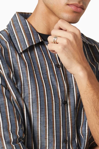 خاتم بتصميم حرف الميم فضة إسترلينية