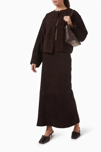 Column Skirt in Suede