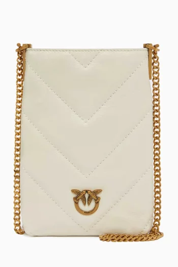 Love-bird Chevron Phone Case in Leather