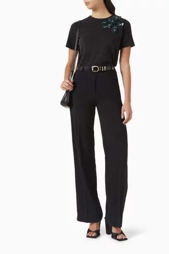 تي شيرت دومينجا مطرز قطن وجيرسيه