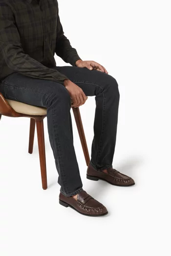 حذاء سهل الارتداء جلد غير لامع