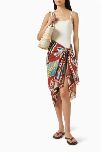 x LRNCE Printed Pareo in Organic Cotton