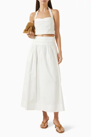 بلوزة رو بحمالات حول الرقبة قطن