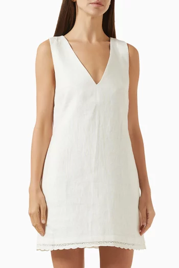 فستان إفي قصير كتان