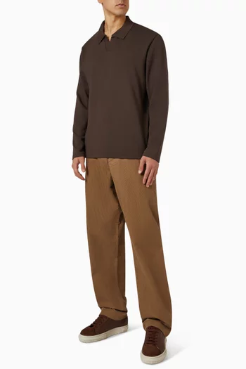 Milano Johnny-collar Shirt in Pima Cotton-blend