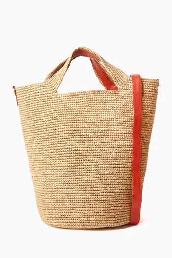 Tall Woven Bag in Toquilla Straw