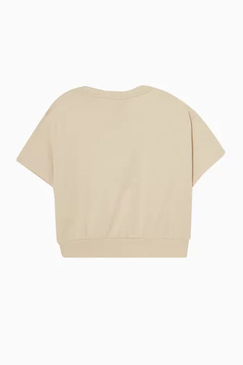 تي شيرت برقعة بشعار النسر بحجم صغير قطن