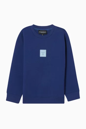 تي شيرت مطرز بشعار الماركة قطن